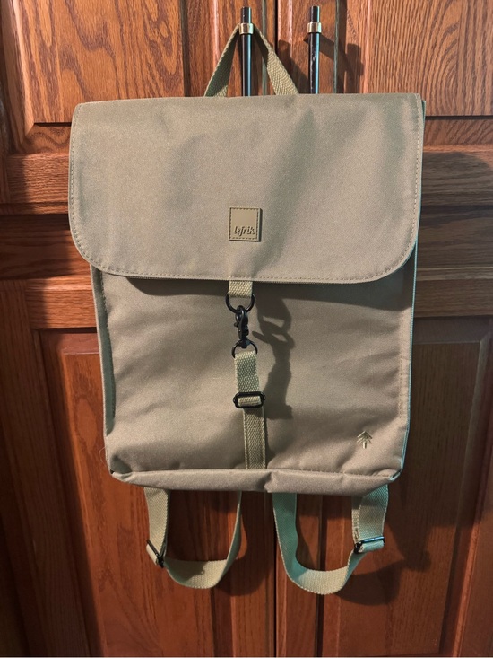 Handbags - Lefrik Olive Green Canvas Roll-Top Backpack